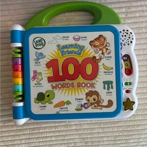 Learning Friends 100 Words Book - Green and Blue Car racing car. Toy lot.